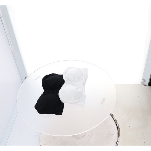 NWT RHONDA SHEAR 2 PIECE ANTIMICROBIAL UNDERWIRE BANDEAU BRA'S BLACK & WHITE - Picture 4 of 12